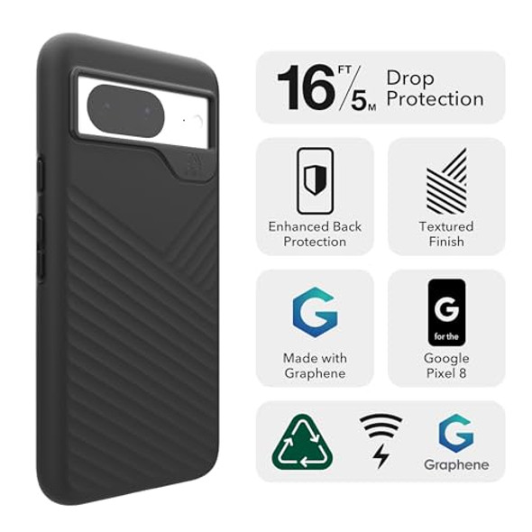 ZAGG DENALI GOOGLE PIXEL 8 CASE ULTRA-DURABLE GRAPHENE FORTIFICATION - BLACK