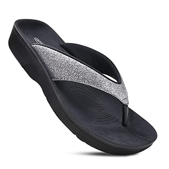 AEROTHOTIC SLIP ON RECOVERY FOOTWEAR WOMEN SANDALS CRYSTAL GREY SIZE 7