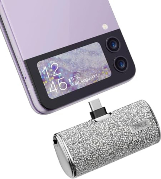 IWALK USB C PORTABLE CHARGER 4500MAH ULTRA-COMPACT SMALL POWER BANK SILVER