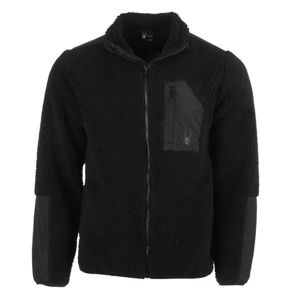 SPYDER MEN'S SHERPA MILITANT JACKET, SMALL - BLACK, SPFGD113