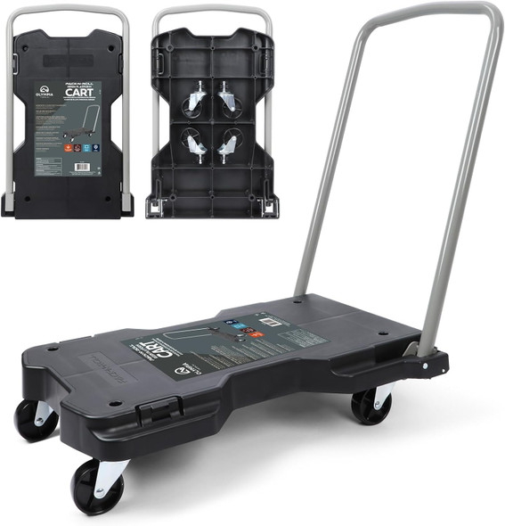 Olympia Tools Fully Folded Resin Push Cart Dolly - 330 Lb. Loading Capacity