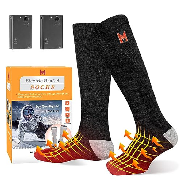 MRAWARM HEATED SOCKS FOR MEN, WOMEN CAMPING FISHING CYCLING SKIING - BLACK