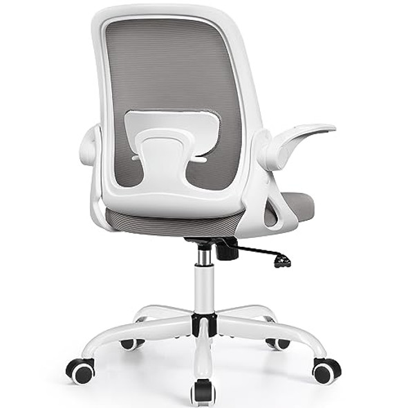Office Chair Ergonomic Desk Chairs with Lumbar Support and Flip-up Arms Gray