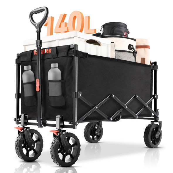 Navatiee WAGON CART HEAVY DUTY FOLDABLE COLLAPSIBLE ASSAULT BLACK New