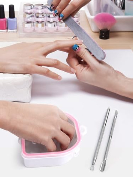 YOKILLY NAIL SOAKING BOWL 2PCS SOAK OFF GEL POLISH REMOVER MANICURE BOWL PINK