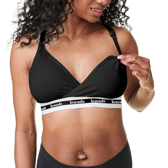 BRAVADO DESIGNS WOMEN'S PADDED NURSING BRA - SIZE: WOMEN L - BLACK