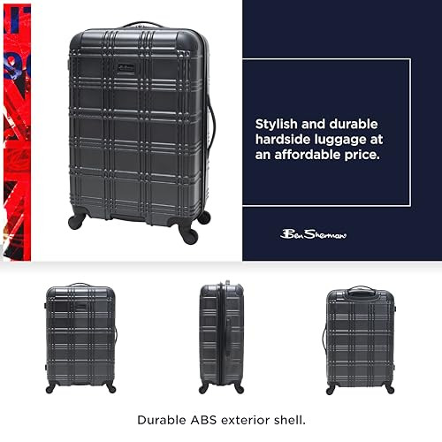 BEN SHERMAN NOTTINGHAM LIGHTWEIGHT HARDSIDE 4-WHEEL SPINNER TRAVEL LUGGAGE 24"