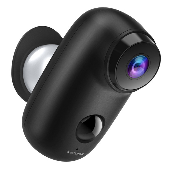 KAMTRON WIRELESS POWERED SECURITY CAMERA NIGHT VISION CLOUD SERVICE - BLACK