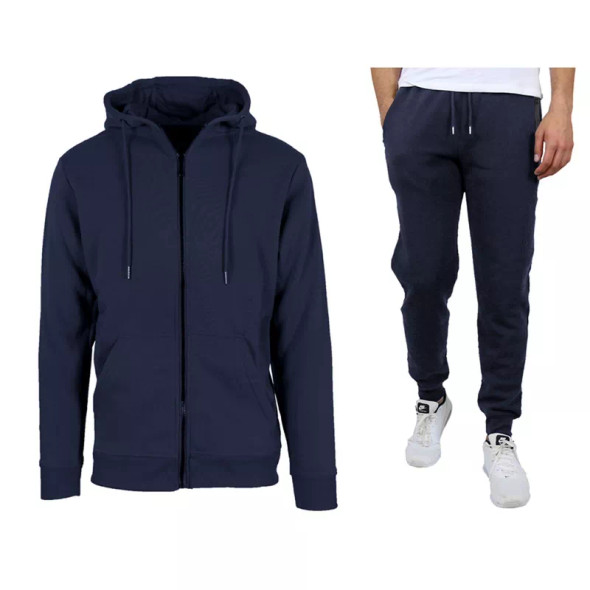 RUDOLPH SPORTSWEAR PULLOVER HOODIE & JOGGER PANTS SET, SIZE MEDIUM, NAVY New