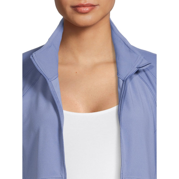 EDDIE BAUER AVIA WOMEN'S ACTIVE FULL ZIP LONG SLEEVE JACKET - BLUE PERI - MEDIUM New