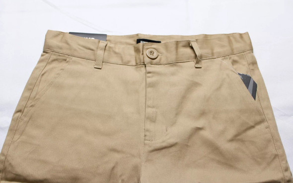 JUMP START MEN'S 4-WAY STRETCH FABRIC BUTTONED SHORTS - SIZE: MEN 14 - KHAKI New