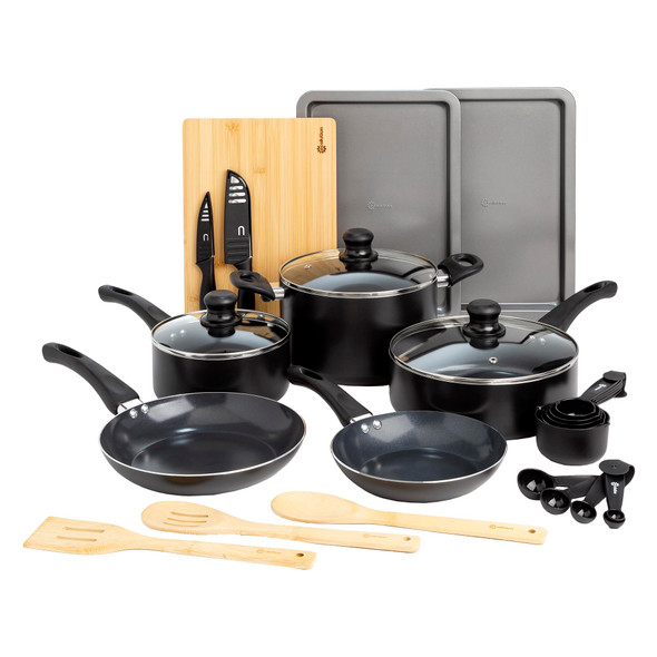 Ecolution Easy Clean Ceramic Nonstick Cookware Set, Dishwasher Safe Pots Pans