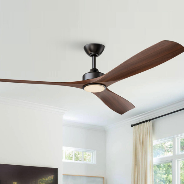 PARROT UNCLE 60 IN. INDOOR LED CEILING FAN LIGHT REMOTE F8310110V - MATTE BLACK