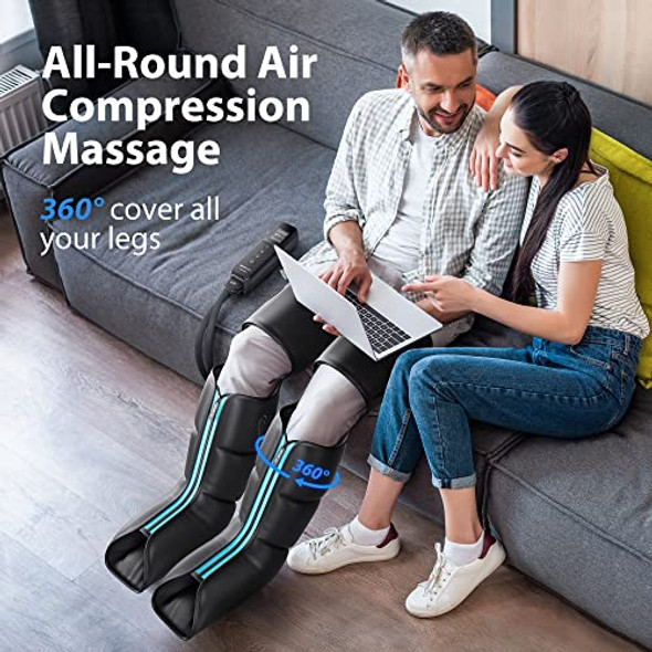 CINCOM LEG MASSAGER WITH HEAT AND COMPRESSION, LEG MASSAGER - BLACK
