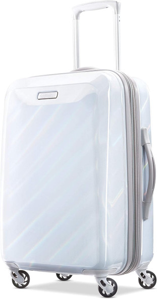 AMERICAN TOURISTER MOONLIGHT LUGGAGE, IRIDESCENT WHITE, CHECKED-MEDIUM 24 IN AMERICAN TOURISTER MOONLIGHT LUGGAGE, IRIDESCENT WHITE, CHECKED-MEDIUM 24 IN