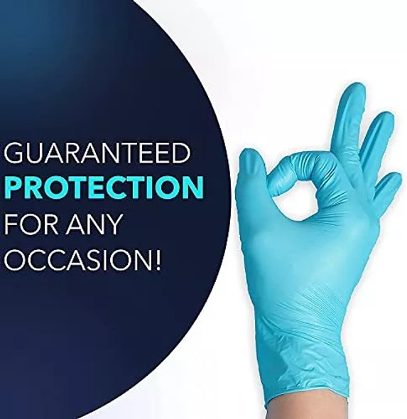 HUAYUAN POWDER FREE NITRILE DISPOSABLE NON-STERILE GLOVES 100PCS MEDIUM BLUE New