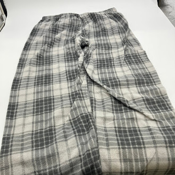 BELLO WOMEN'S EXTRA SOFT FLEECE PAJAMAS PANTS SIZE: WOMEN M - BLACK/WHITE PLAID New