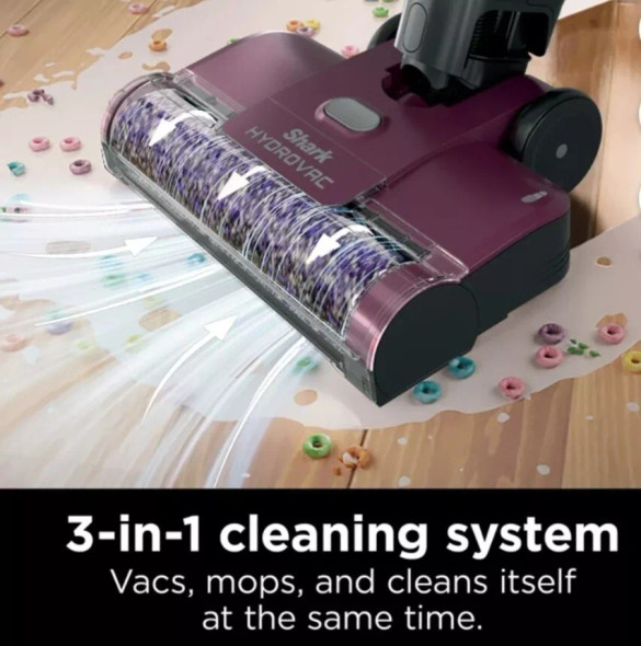 SHARK HYDROVAC - CORDED 3-IN-1 VACUUM, MOP & SELF-CLEANING SYSTEM - RED