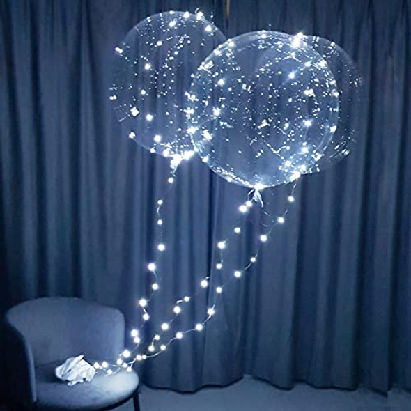 LIGHTSFEVER LED LIGHT UP BOBO PARTY BALLOONS 22" 12 PACK COLD WHITE LFLBCW12A
