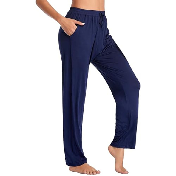 GALAXY BY HARVIC WOMEN'S LOOSE FIT CLASSIC LOUNGE PANTS NAVY SIZE: WOMEN L New