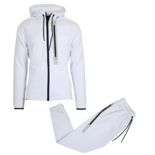 GALAXY BY HARVIC GALAXY MEN'S MODERN FIT HOODIE JOGGER SET - SIZE L - WHITE New