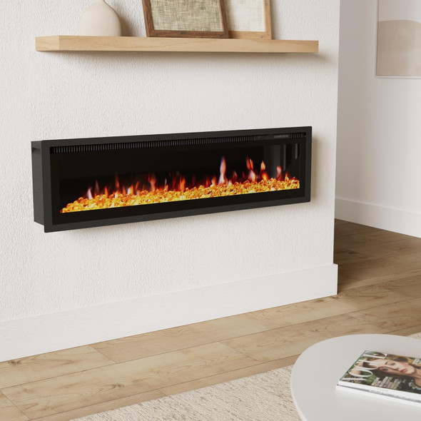 GINOST 50" ELECTRIC FIREPLACE INSERTS AND WALL MOUNTS - BLACK GINOST 50" ELECTRIC FIREPLACE INSERTS AND WALL MOUNTS - BLACK