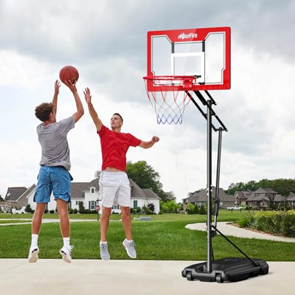 MAYFIRE BASKETBALL HOOP OUTDOOR PORTABLE SYSTEM 33" BACKBOARD 33MFZ2T-R - RED
