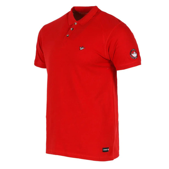 CANADA WEATHER GEAR MEN'S PIQUE POLO WITH RIBBED COLLAR AND CUFF - SIZE: M - RED New
