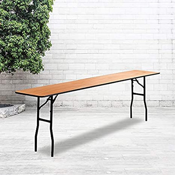 Flash Furniture Rectangular Wood Folding Seminar Table YTWTFT18X96TBL - Natural