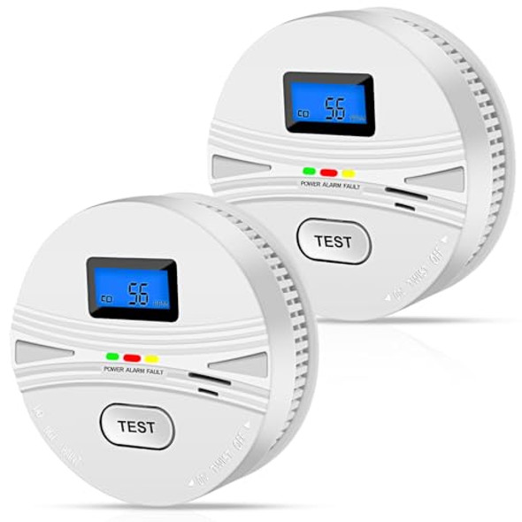 LEMONTAIL 2 PACK SMOKE AND CARBON MONOXIDE DETECTOR, COMBO - WHITE