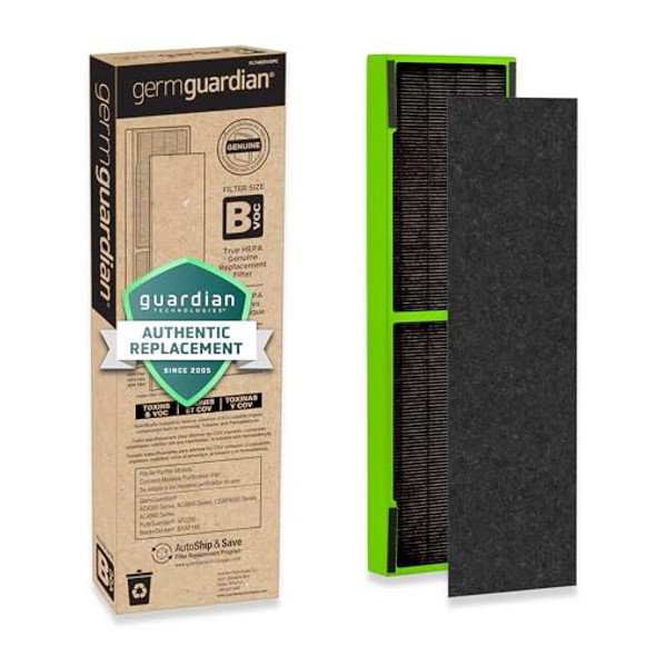 GERMGUARDIAN AIR FILTER B, HEPA REPLACEMENT AIR PURIFIER, FLT4825VO -BLACK/GREEN New