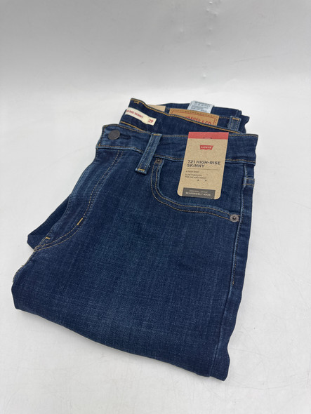 LEVI'S 721 HIGH RISE SKINNY WOMEN'S JEANS - SIZE: WOMEN 29/32 - BLUE STORY New