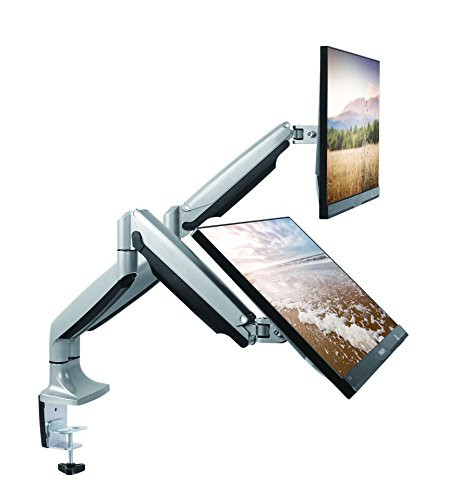 TechOrbits Universal Desk Mount for Dual Monitor - Fits Two 13-30" Monitors