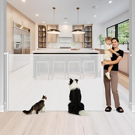 STCOCKIS 48" EXTRA TALL PET GATE - WHITE