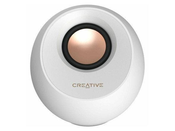 Creative Pebble Pro 2.0 Portable Bluetooth Speaker System - 10 W RMS - White -