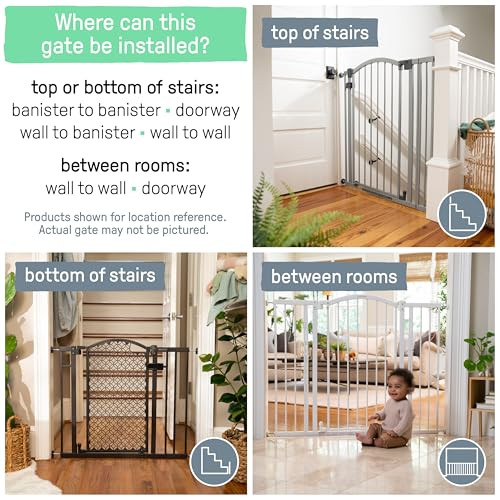 Summer Infant Extra Tall Decor Safety Pet and Baby Gate 28” - 38.25” Wide - Gray