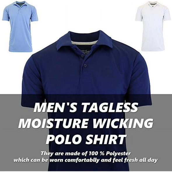 GALAXY BY HARVIC MEN'S TAGLESS MOISTURE WICKING POLO SHIRT - SIZE: MEN M - RED New
