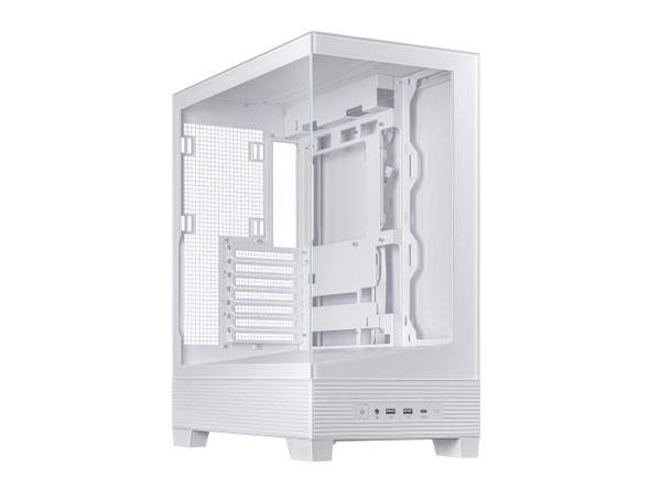 ASUS A31 White ATX Mid-Tower Gaming Case, Dual-sided tempered glass, Frameless
