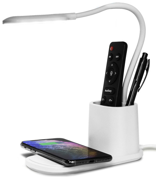 ADURO U-LIGHT LED DESK + CHARGER DIMMABLE LAMP, ORGANIZER, 3 LEVELS - WHITE