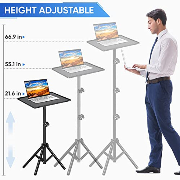 Texet Projector Stand, Laptop Tripod Stand with Adjustable Height, Portable