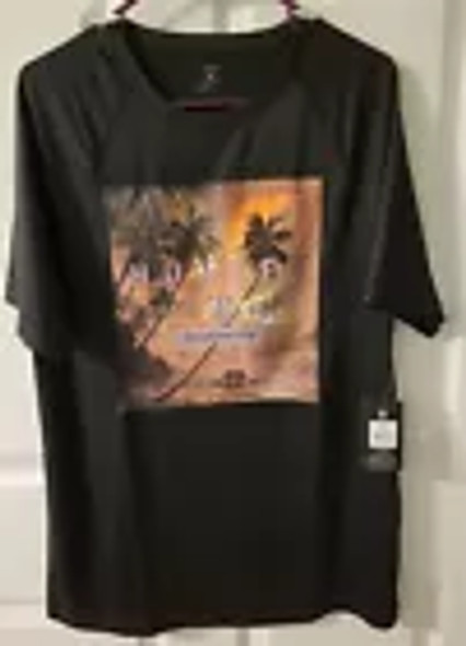 HURLEY MEN'S SHORT SLEEVE NINTEEN NINTY NINE PALM TREE SHIRT - M - BLACK NOIR New