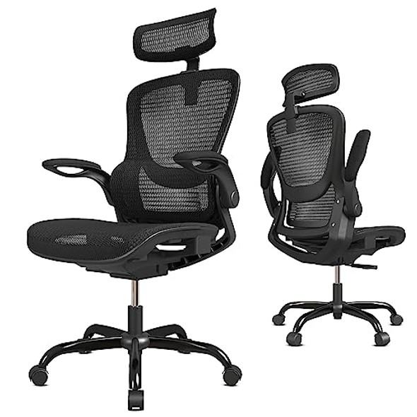 Ergonomic Office Desk Chair High Back Mesh Chair with Adjustable Flip-up Arms