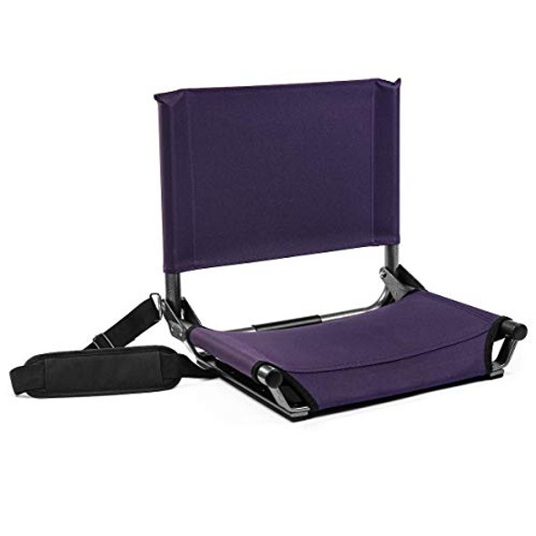 CASCADE MOUNTAIN TECH STADIUM SEAT LIGHTWEIGHT FOLDING CHAIR - PURPLE, 17"