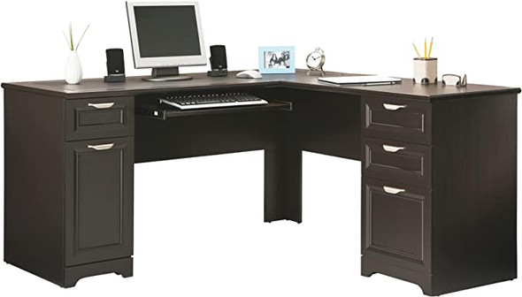 Realspace Magellan 59" W L-Shape Corner Desk 101095 - Espresso New