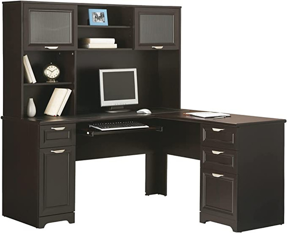 Realspace Magellan 59" W L-Shape Corner Desk 101095 - Espresso New