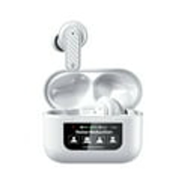 YJZZ YW08 ACTIVE NOISE REDUCTION ANC BLUETOOTH HEADSET DISPLAY SCREEN - WHITE