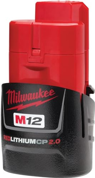 MILWAUKEE 48-11-2420 M12 REDLITHIUM 2.0 COMPACT BATTERY PACK 1-PACK - BLACK/RED
