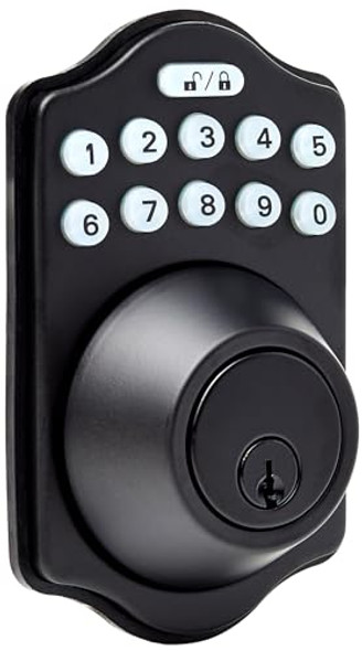 Amazon Basics Electronic Keypad Deadbolt Door Lock Touch-Control 1-Pack - Black Amazon Basics Electronic Keypad Deadbolt Door Lock Touch-Control 1-Pack - Black