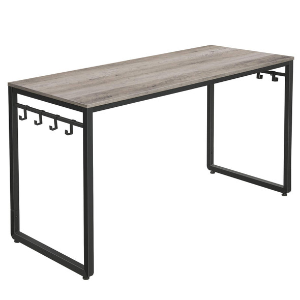 VASAGLE Computer Desk Office with 8 Hooks Study Home Office ULWD059B02 - GREIGE
