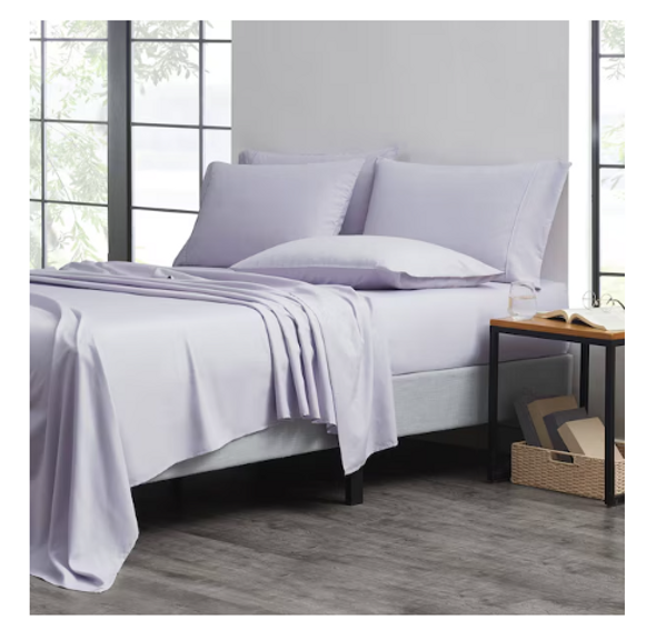 BIBB HOME BAMBOO 6-PIECE LUXURY SHEET SET - QUEEN - LILAC - LIGHT PURPLE BIBB HOME BAMBOO 6-PIECE LUXURY SHEET SET - QUEEN - LILAC - LIGHT PURPLE